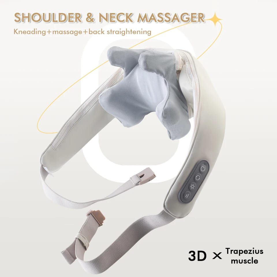 MASAJEADOR DE ESPALDA CUELLO Y HOMBROS 5D