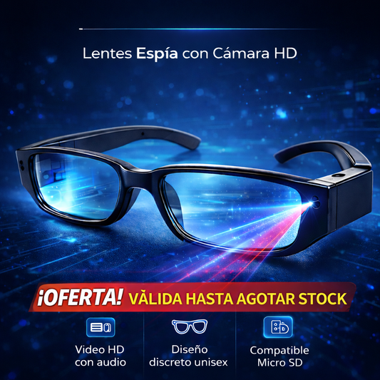 LENTES ESPÍA CON CÁMARA HD – Graba Video y Audio de Forma Discreta