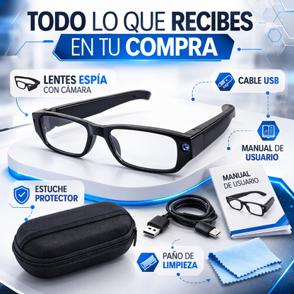 LENTES ESPÍA CON CÁMARA HD – Graba Video y Audio de Forma Discreta