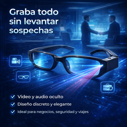 LENTES ESPÍA CON CÁMARA HD – Graba Video y Audio de Forma Discreta