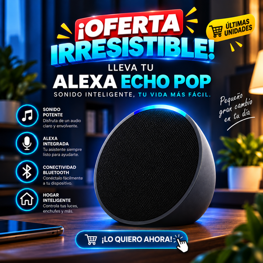 PARLANTE INTELIGENTE "ALEXA ECHO POP"