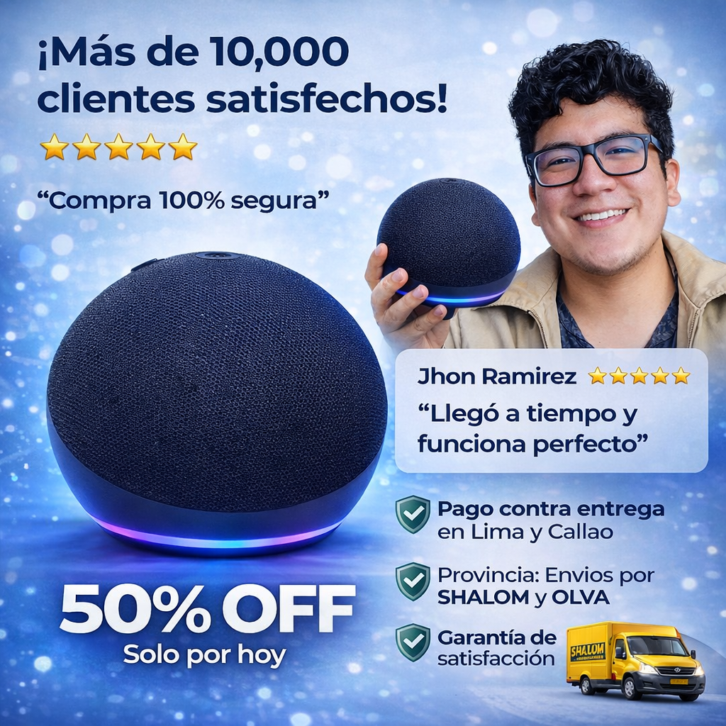 PARLANTE INTELIGENTE COMPATIBLE CON APP "AMAZON ALEXA" - VERSIÓN 2026