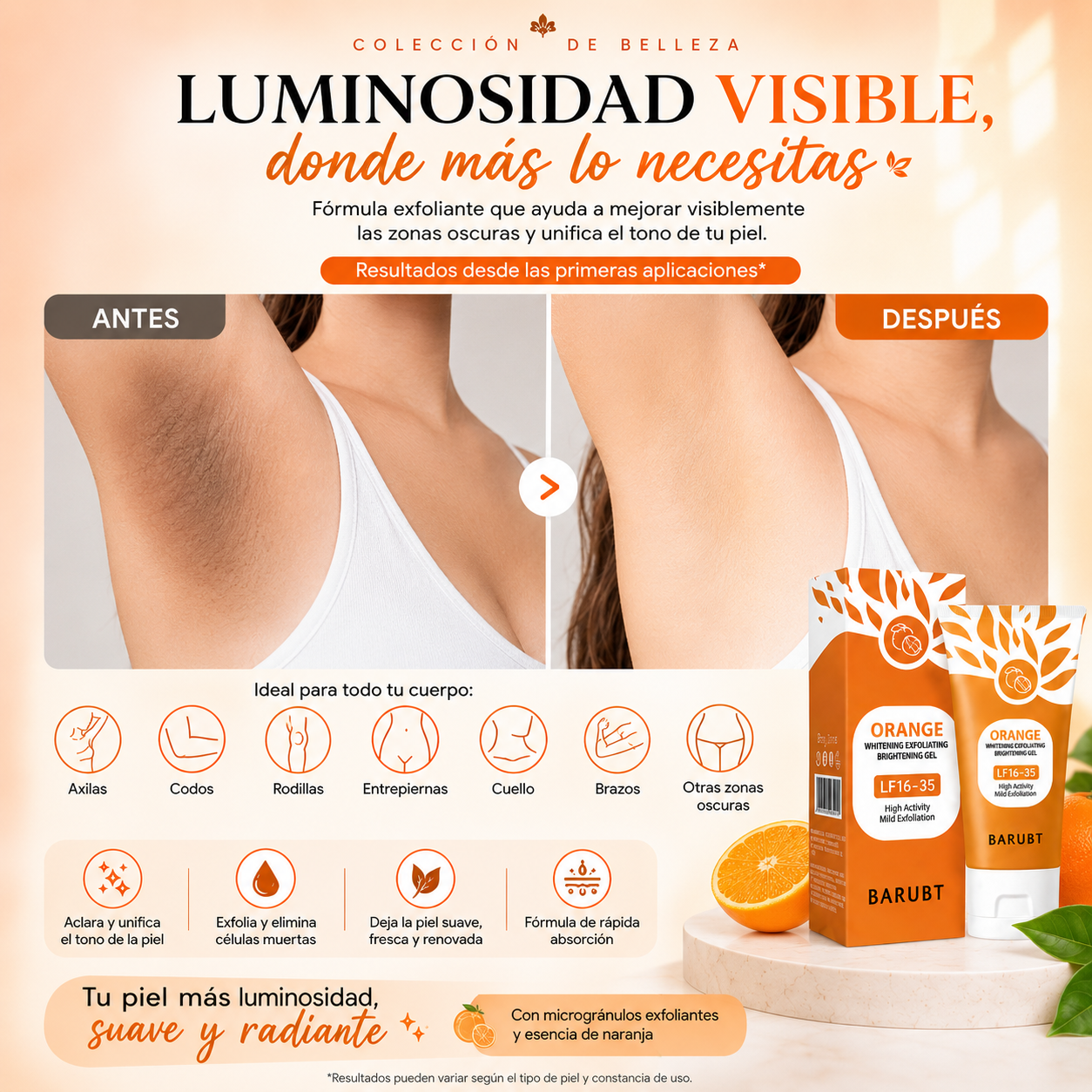 ORANGE GLOW – Crema Exfoliante Iluminadora