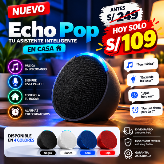 PARLANTE INTELIGENTE "ALEXA ECHO POP"