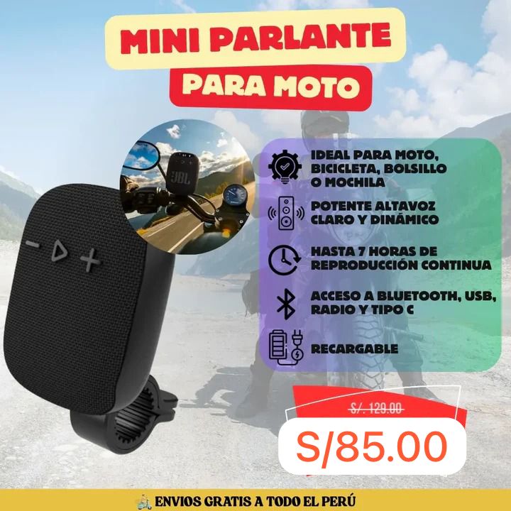 MINI PARLANTE PARA MOTO Y BICICLETA